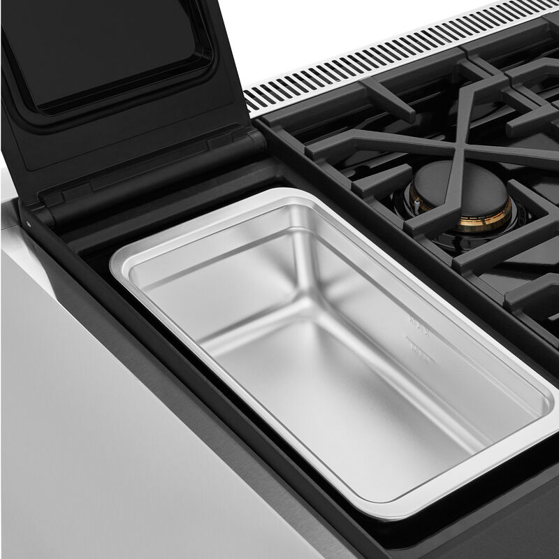 Signature Kitchen Suite 36 in. 6.3 cu. ft. Smart Standard Convection Steam Dual Fuel Range with 4 Sealed Burners - Stainless Steel, , hires