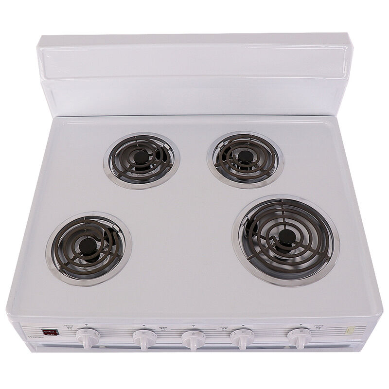 Premier 30 in. 3.9 cu. ft. Oven Freestanding Electric Range with 4 Coil Burners - White, , hires