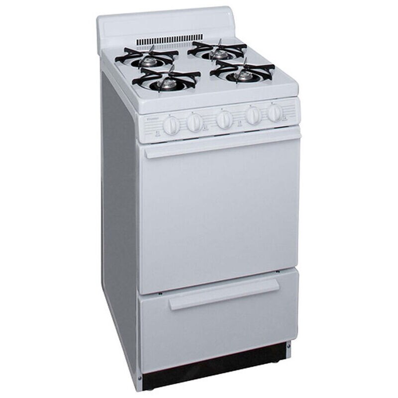 Premier 20 in. 2.4 cu. ft. Gas Range with Open Burners - White on White, , hires