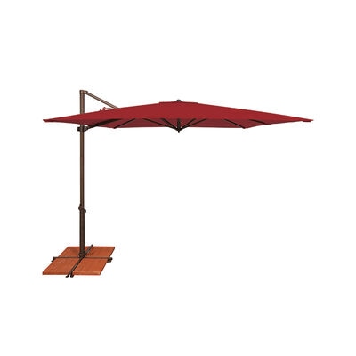 SimplyShade Skye 8.6' Square Cantilever Umbrella in Solefin Fabric - Really Red | SSAG5AD2412