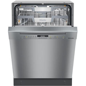 Miele 24 in. Built-In Dishwasher with Front Control, 43 dBA Sound Level & 18 Wash Cycles - Clean Steel, , hires
