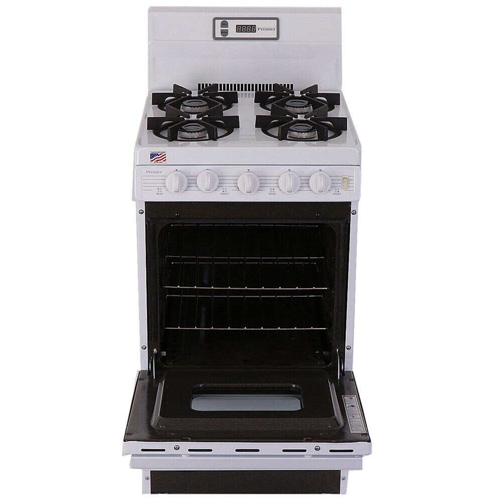 Premier 20 in. 2.4 cu. ft. Oven Freestanding Gas Range with 4 Sealed Burners White