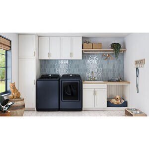 Samsung 27 in. 5.4 cu. ft. Smart Top Load Washer with Pet Care Solution & Super Speed Wash - Brushed Navy, Brushed Navy, hires