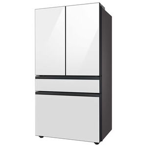 Samsung Bespoke 36 in. 22.8 cu. ft. Smart Counter Depth 4-Door French Door Refrigerator with Internal Water Dispenser - White Glass, White Glass, hires
