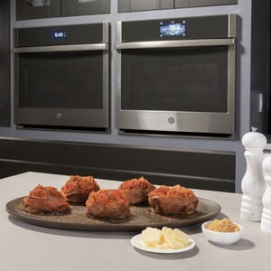 GE Profile 30 in. 10 cu. ft. Smart Top Control Electric Double Wall Oven with True European Convection - Stainless Steel, Stainless Steel, hires