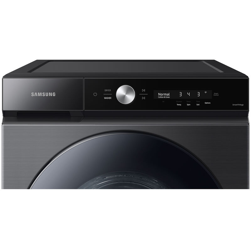 Samsung Bespoke 27 in. 5.3 cu. ft. Smart Stackable Front Load Washer with Super Speed Wash & AI Smart Dial - Brushed Black, Brushed Black, hires