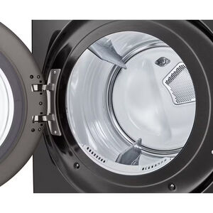 LG 27 in. 7.4 cu. ft. Smart Stackable Gas Dryer with AI Sensor Dry, TurboSteam, Sanitize & Steam Cycle - Black, Black, hires