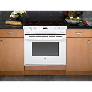GE 30 in. 4.4 cu. ft. Drop-In Electric Range with Smoothtop Burners - White, , hires