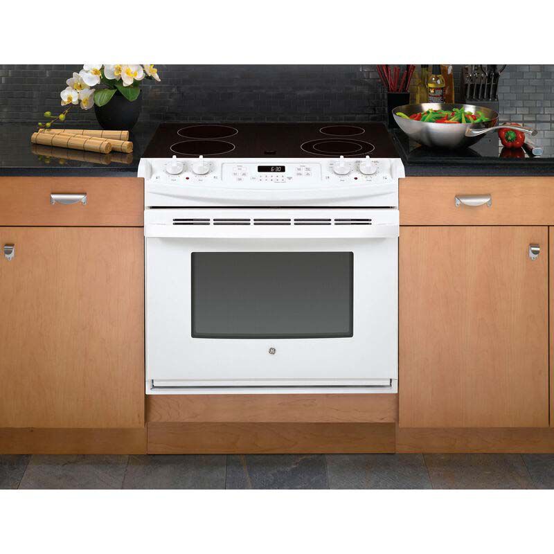 GE 30 in. 4.4 cu. ft. Drop-In Electric Range with Smoothtop Burners - White, , hires