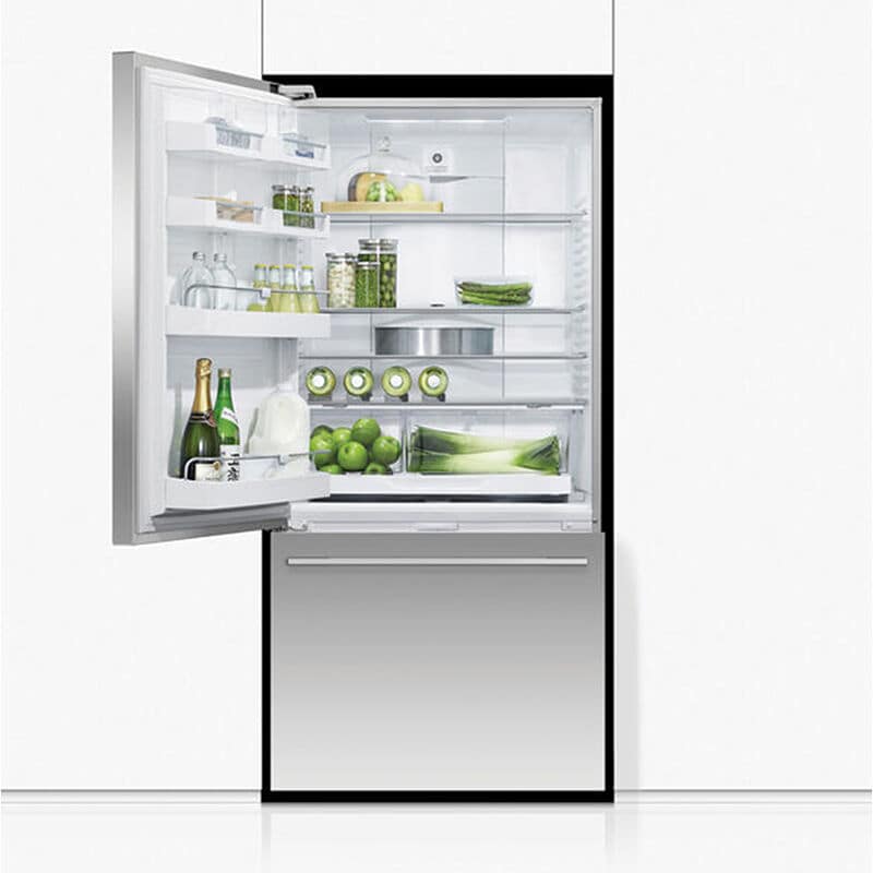 Fisher & Paykel Series 5 31 in. 17.1 cu. ft. Smart Counter Depth Bottom Freezer Refrigerator with Ice Maker, Left Hinge with Ice Maker - Stainless Steel, , hires