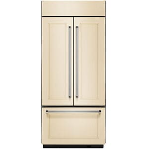 KitchenAid 36 in. 20.8 cu. ft. Built-In Counter Depth French Door Refrigerator with Ice Maker - Custom Panel Ready, Custom Panel Required, hires