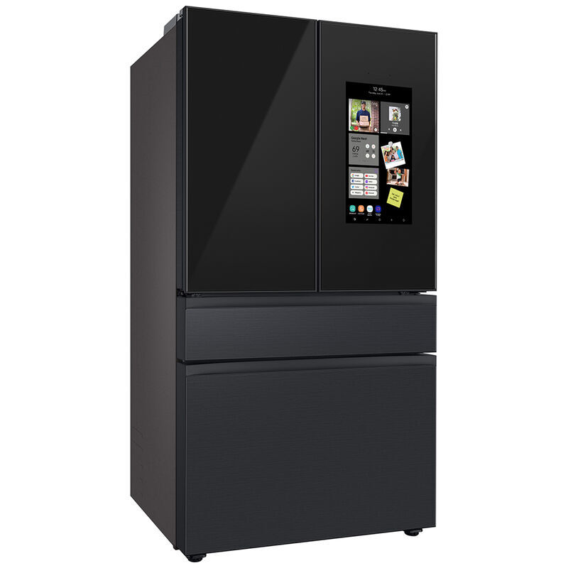 Samsung Bespoke 36 in. 22.5 cu. ft. Smart Counter Depth 4-Door French Door Refrigerator with Family Hub, Ice & Water Dispenser - Charcoal / Matte Black, Charcoal, hires