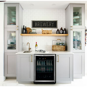 Frigidaire 24 in. 5.3 cu. ft. Built-In/Freestanding Beverage Center with Adjustable Shelves & Digital Control - Stainless Steel, , hires