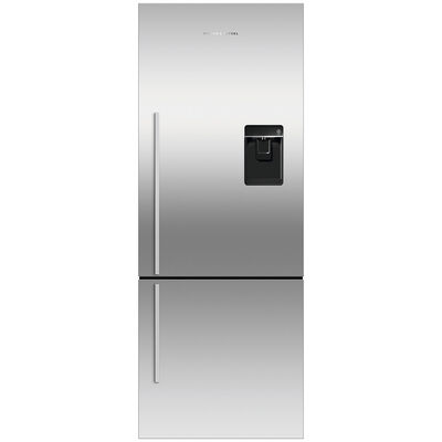 Fisher & Paykel Series 5 25 in. 13.5 cu. ft. Smart Counter Depth Bottom Freezer Refrigerator with External Water Dispenser- Stainless Steel | RF135BDRUX4N