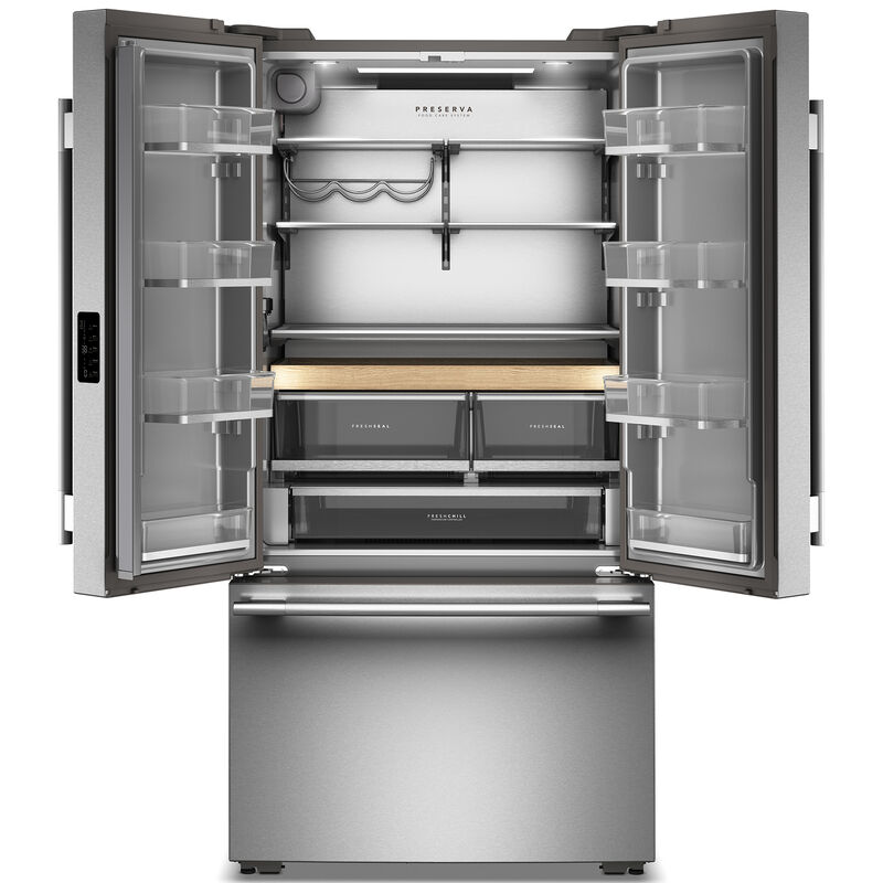 KitchenAid 36 in. 24.8 cu. ft. Smart Counter Depth French Door Refrigerator with Internal Water Dispenser - Stainless Steel with PrintShield Finish, Stainless Steel with PrintShield Finish, hires