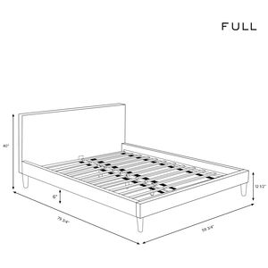 Skyline Furniture Linen Fabric Upholstered Full Size Platform Bed - Talc, , hires