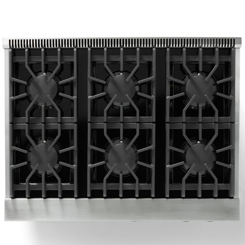 Viking 5 Series 36 in. 5.1 cu. ft. Standard Convection Gas Range with 6 Sealed Burners - Stainless Steel, , hires