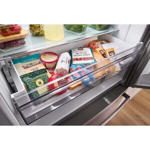 KitchenAid 36 in. 20 cu. ft. Counter Depth French Door Refrigerator with Internal Water Dispenser - Fingerprint resistant Black Stainless, Fingerprint Resistant Black Stainless, hires
