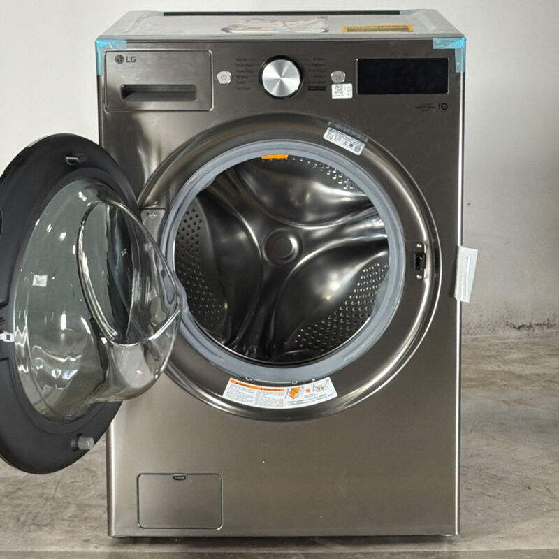 LG 27 in. 5.0 cu. ft. Smart Stackable Front Load Washer with TurboWash 360, AI DD Built-In Intelligence, Sanitize & Steam Cycle - Graphite Steel (Open Box Excellent Condition), , hires