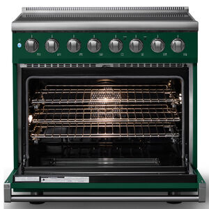Viking 5 Series 36 in. 5.6 cu. ft. True European Convection Electric Range with 6 Induction Burners - Ivy Green, , hires