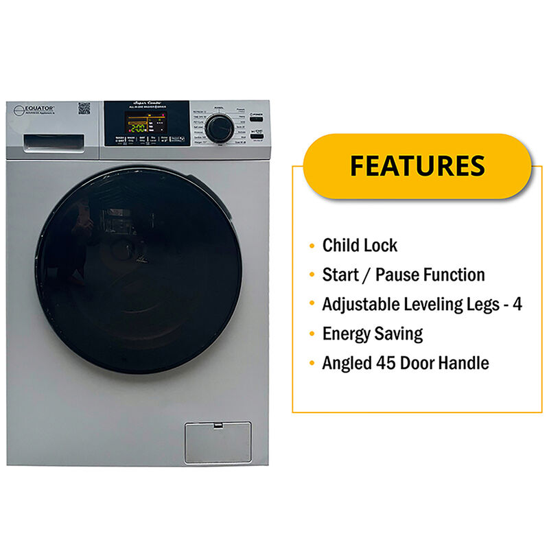 Equator 24 in. 1.6 cu. ft. Electric Front Load All-in-One Laundry Center with Sanitize Cycle & Sensor Dry - Silver, Silver, hires