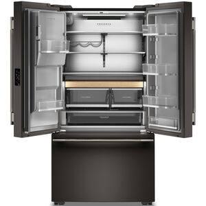 KitchenAid 36 in. 23.1 cu. ft. Smart Counter Depth French Door Refrigerator with Ice & Water Dispenser - Black Ore, , hires