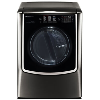 LG Signature 29 in. 9.0 cu. ft. Gas Dryer with TurboSteam Technology & Sensor Dry - Black Stainless Steel | DLGX9501K