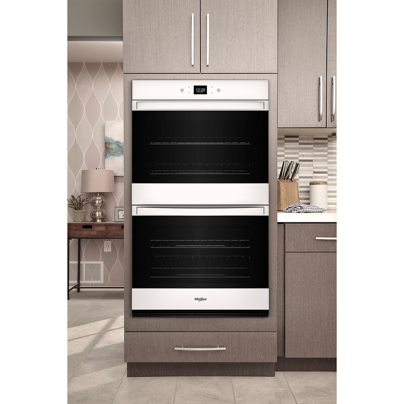 Whirlpool 30 in. 10 cu. ft. Smart Top Control Electric Double Wall Oven with Standard Convection - White, White, hires