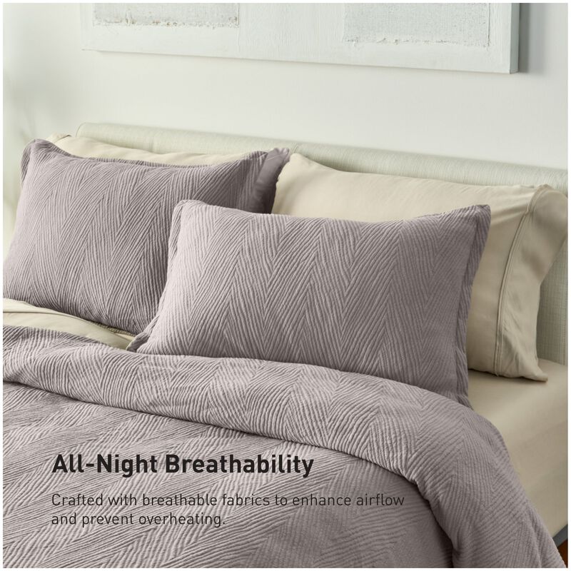 BEDGEAR Performance Duvet & 2pc Sham Set, Arrowhead, Taupe, Queen, , hires