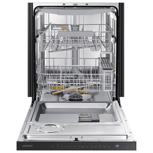 Samsung 24 in. Top Control Smart Dishwasher with 42 dBa Sound Level, 3rd-Rack, Ventilation Drying System & Pocket - Black Stainless, Black Stainless, hires