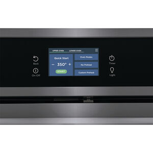 Frigidaire Gallery 30 in. 10.6 cu. ft. Top Control SteamElectric Double Wall Oven with True European Convection - Black Stainless, Black Stainless, hires