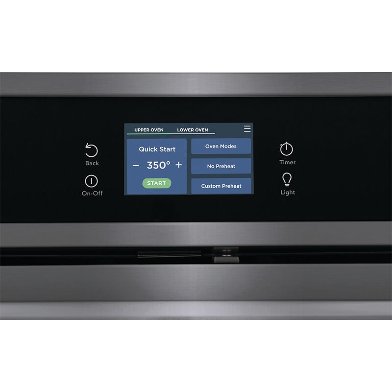 Frigidaire Gallery 30 in. 10.6 cu. ft. Top Control SteamElectric Double Wall Oven with True European Convection - Black Stainless, Black Stainless, hires