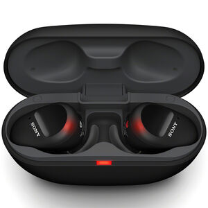 Sony - WF-SP800N/B True Wireless Noise-Cancelling In-Ear Headphones - Black, , hires
