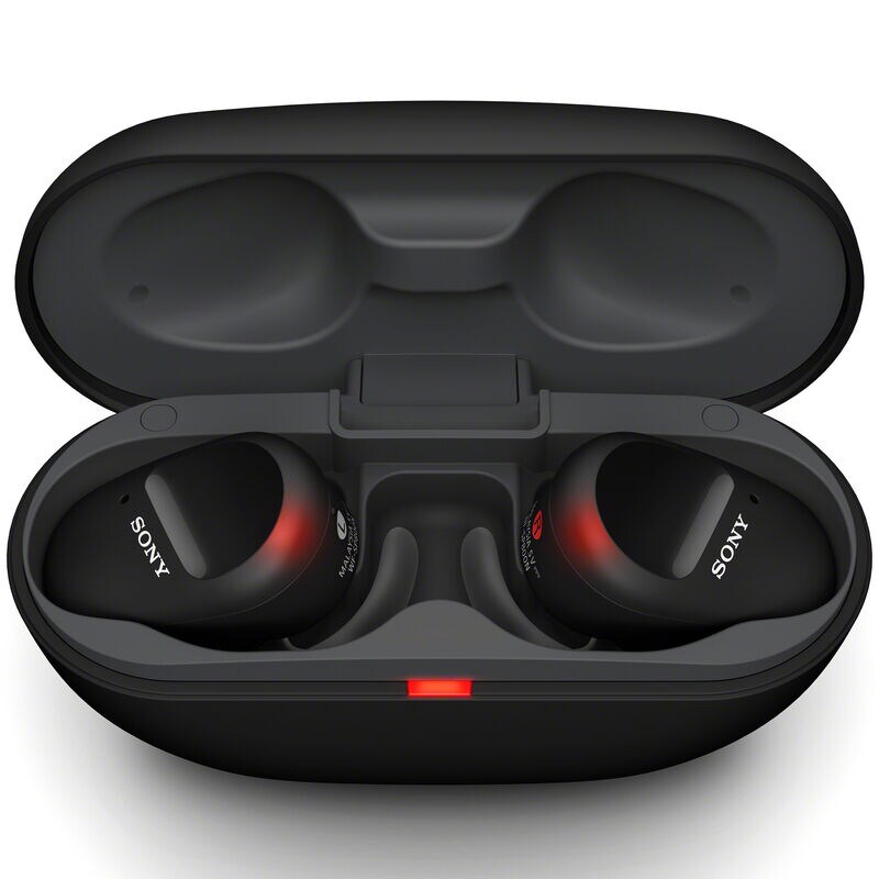 Sony - WF-SP800N/B True Wireless Noise-Cancelling In-Ear Headphones - Black, , hires
