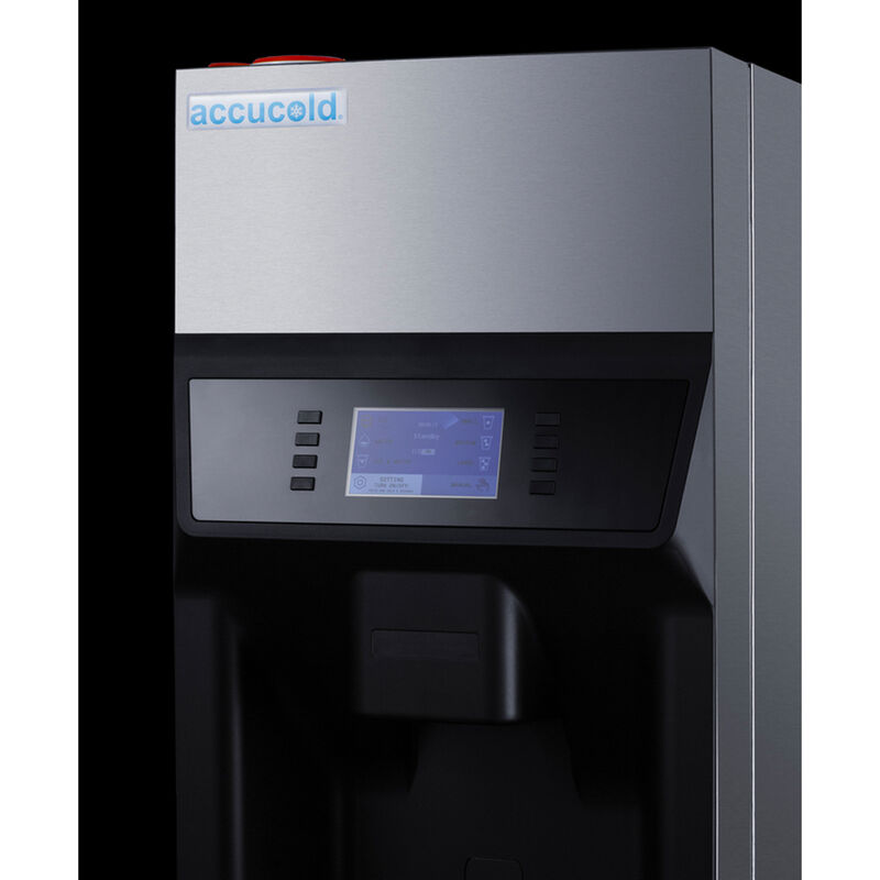 Summit Accucold 14 in. Commercial-Use Ice Maker with 6.2 lb. Ice Storage, Auto-Defrost & Digital Control - Stainless Steel/Black, , hires