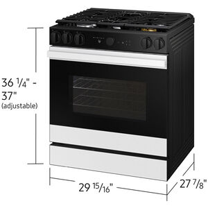 Samsung Bespoke 30 in. 6 cu. ft. Smart Air Fry True European Convection Slide-In Gas Range with 5 Sealed Burners & Griddle - White Glass, White Glass, hires