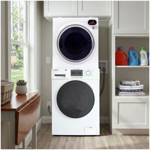 Equator Compact 24 in. 1.57 cu. ft. Electric Front Load Laundry Center with Sensor Dry, Pet & Sanitize Cycle - White, , hires