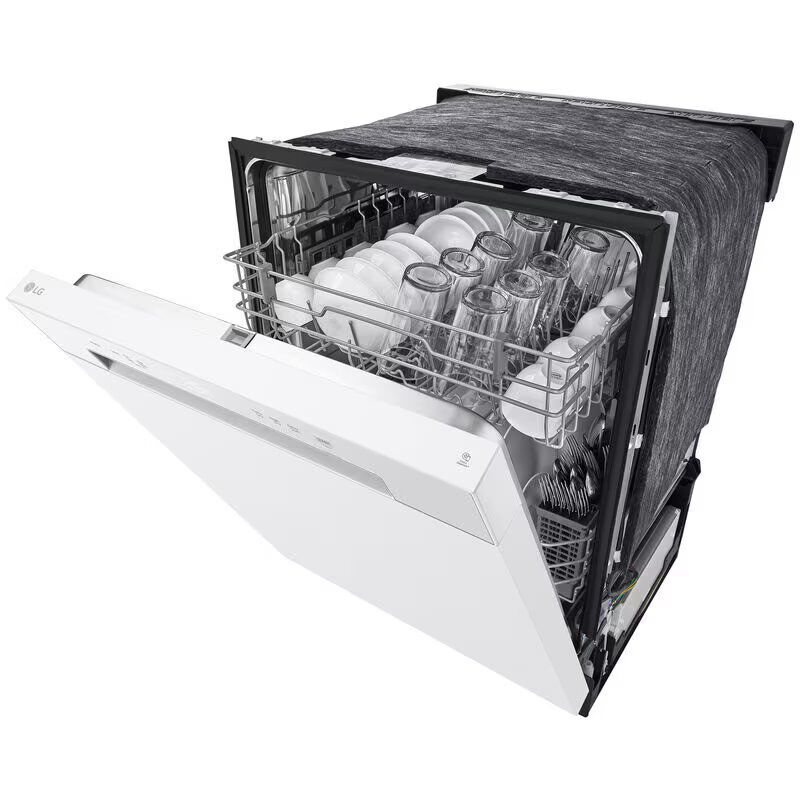 LG 24 in. Built-In Dishwasher with Front Control, 52 dBA Sound Level, 15 Place Settings & 5 Wash Cycles - White, , hires