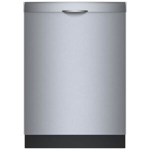 Bosch 300 Series 24 in. Smart Built-In Dishwasher with Top Control, 46 dBA Sound Level, 16 Place Settings, 8 Wash Cycles & Sanitize Cycle - Stainless Steel, Stainless Steel, hires