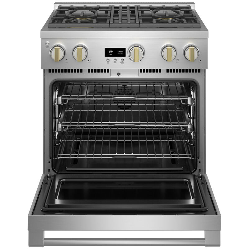Monogram Statement Series 30 in. 5.7 cu. ft. Smart Standard Convection Gas Range with 4 Sealed Burners - Stainless Steel, , hires