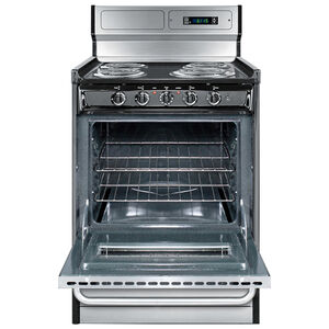 Summit 24 in. 2.9 cu. ft. Oven Freestanding Electric Range with 4 Coil Burners - Stainless Steel, , hires