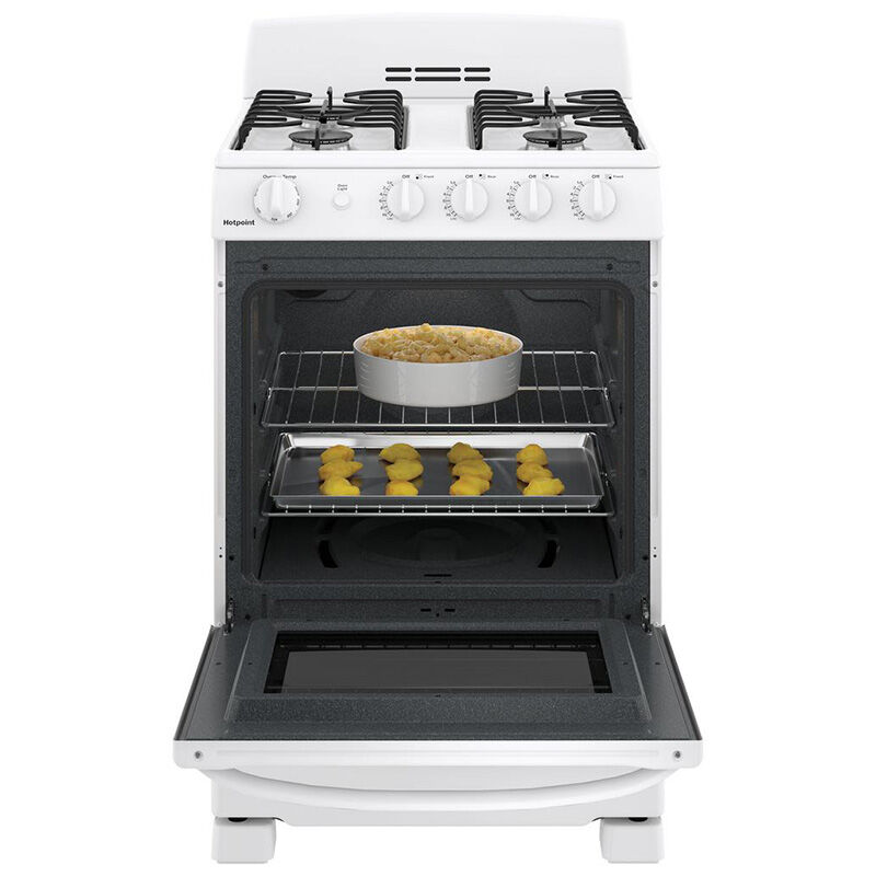 Hotpoint 24 in. 2.9 cu. ft. Gas Range with 4 Sealed Burners - White, , hires