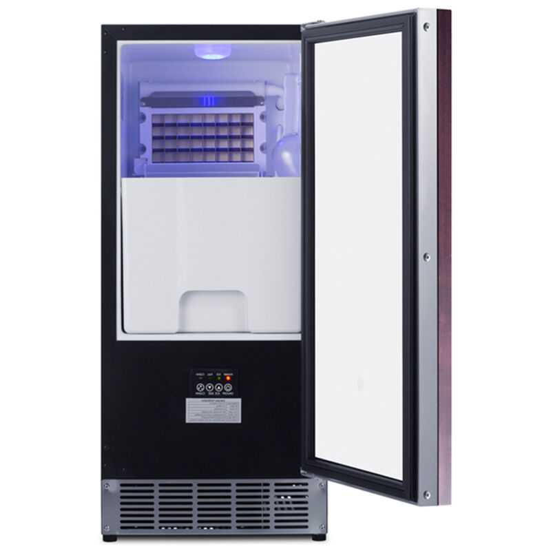 Summit 15 in. Built-In Undercounter Commercial-Use Ice Maker with 25 lb. Ice Storage, Auto-Defrost & Digital Control - Custom Panel Ready, , hires