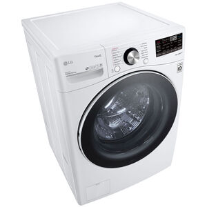 LG 27 in. 5.0 cu. ft. Smart Stackable Front Load Washer with TurboWash 360, Sanitize & Steam Wash Cycle - White, White, hires