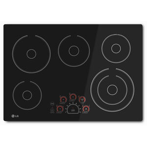 LG 30 in. Electric Cooktop with 5 Smoothtop Burners - Black, , hires