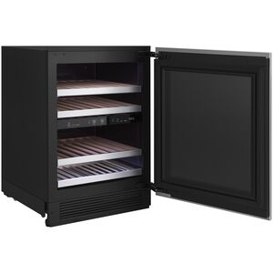 SKS 24 in. Undercounter Smart Wine Cooler with Metal & Wood Racks, Dual Temperature Zones & 41 Bottle Capacity - Custom Panel Ready, , hires