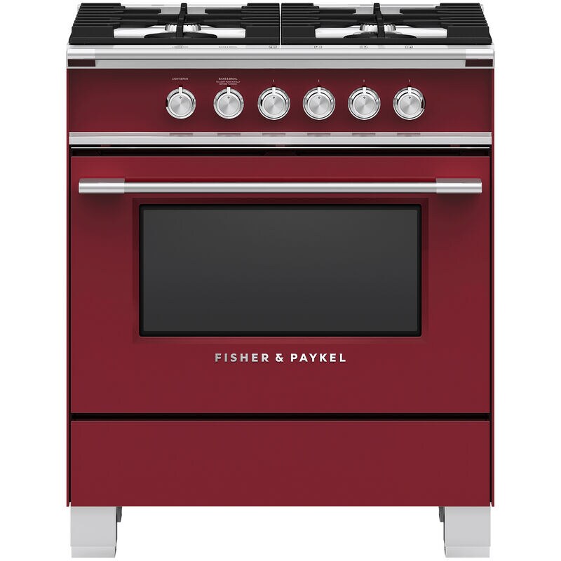 Fisher & Paykel Series 7 30 in. 3.5 cu. ft. Standard Convection Gas Range with 4 Sealed Burners - Red, , hires