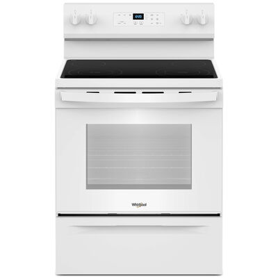 Whirlpool 30 in. 5.3 cu. ft. Oven Freestanding Electric Range with 4 Radiant Burners - White | WFES3030RW