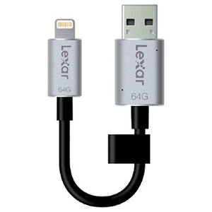 Lexar 64GB JumpDrive C20i Lightning to USB 3.0 Cable with Built-In Flash Drive, , hires