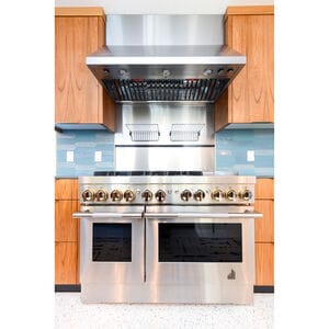 JennAir Pro-Style 48 in. Ducted Canopy Pro Style Style Range Hood with 1200 CFM, 4 Fan Speeds & 3 Halogen Lights - Stainless Steel, , hires